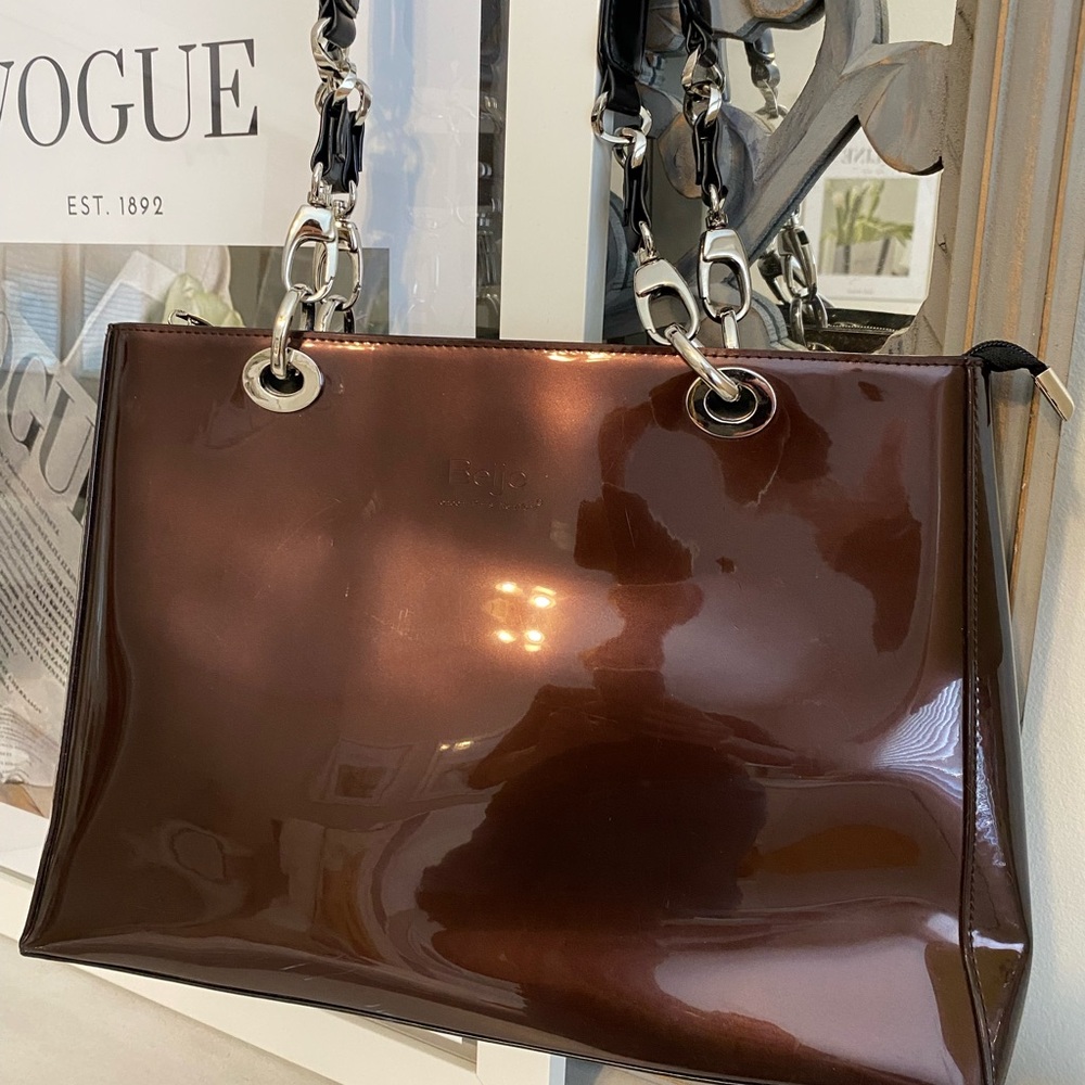 Beijo Glossy Brown Shoulder Bag